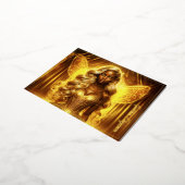 黄金のオーラを持つエテ白熱［赤熱］光を放つリアの妖精の王女 箔シーズンポストカード (回転した状態)