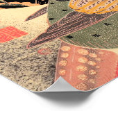 黄金のキジ雪の中の鳥遊び ポスター (角)