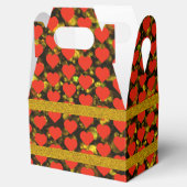 黄金のキラキラと赤いハート模様の好意ボックス フェイバーボックス (オープン)