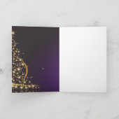 黄金のクリスマスとダークパープルのクリスマスの動機 カード (内部)