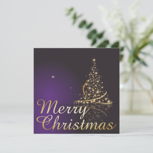 黄金のクリスマスとダークパープルのクリスマスの動機 招待状 (スタンド正面)