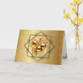 黄金のクリスマス カード (黄色い花)