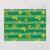 黄金のクローバーで筆の運が良い柄 ポストカード (正面)