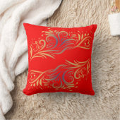 黄金のグリッターの渦巻きドゥール要素ロマンチックなflo クッション (ブランケット)