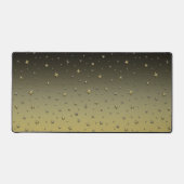 黄金のグリッター星、金ゴールドの夜空に雪の結晶 デスクマット (正面)