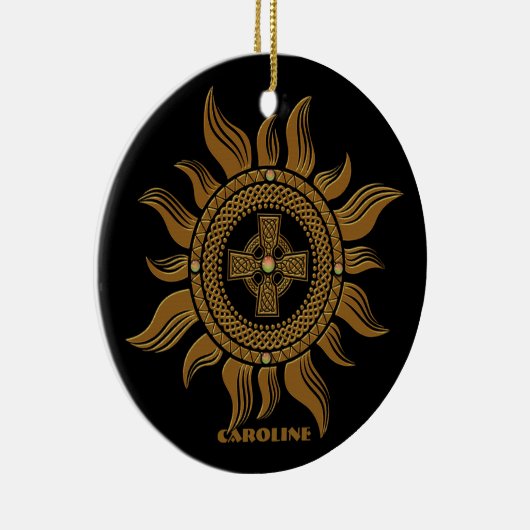 黄金のケルトの十字架。 セラミックオーナメント (右)