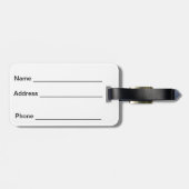 黄金のケルト結び目模様の列を持つバーガンディーピンク ラゲッジタグ (裏面横)