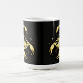 黄金のサソリの星座デザインと装飾 コーヒーマグカップ (中央)