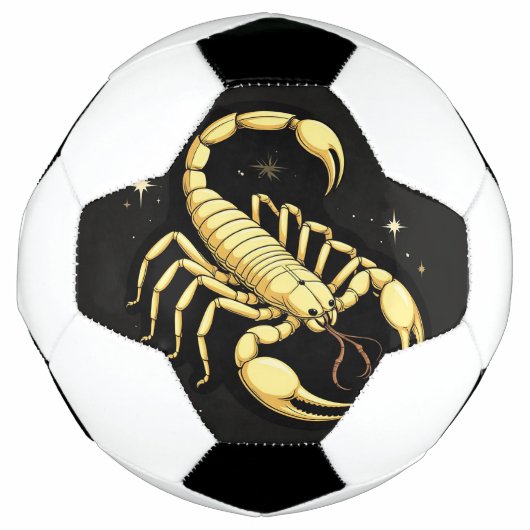 黄金のサソリの星座デザインと装飾 サッカーボール (正面)