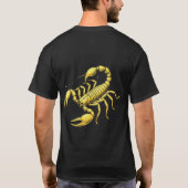 黄金のサソリの星座デザインと装飾 Tシャツ (裏面)