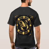 黄金のサソリの星座デザインと装飾 Tシャツ (裏面)
