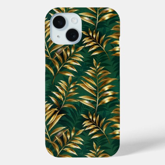 黄金のシダのシームレスパターン Case-Mate iPhoneケース (裏面)