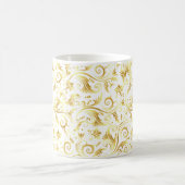 黄金のスクロール（白） コーヒーマグカップ (中央)