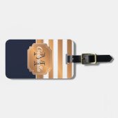黄金のストライプパターン ラゲッジタグ (正面横)
