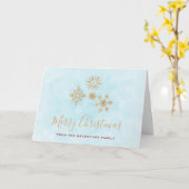 黄金のスノーフレークの結晶メリークリスマス カード (黄色い花)