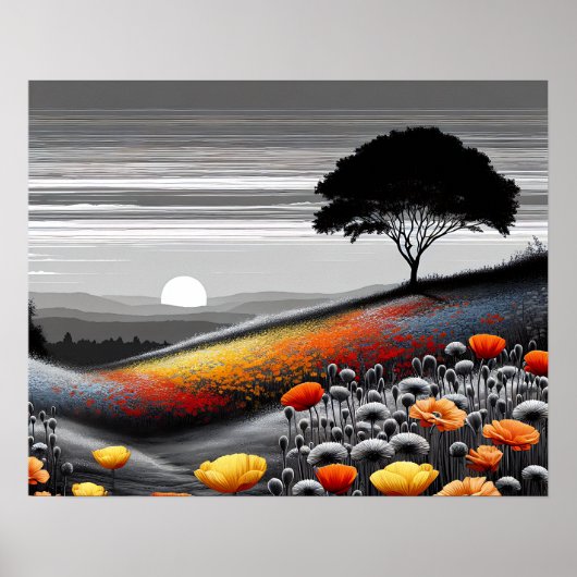 「黄金のセレニティ – 色とコントラストのダンス」 ポスター (正面)