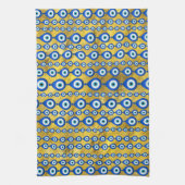 黄金のテクスチャ上の邪悪なアイパターン キッチンタオル (縦)