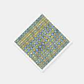 黄金のテクスチャ上の邪悪なアイパターン スタンダードカクテルナプキン (角)