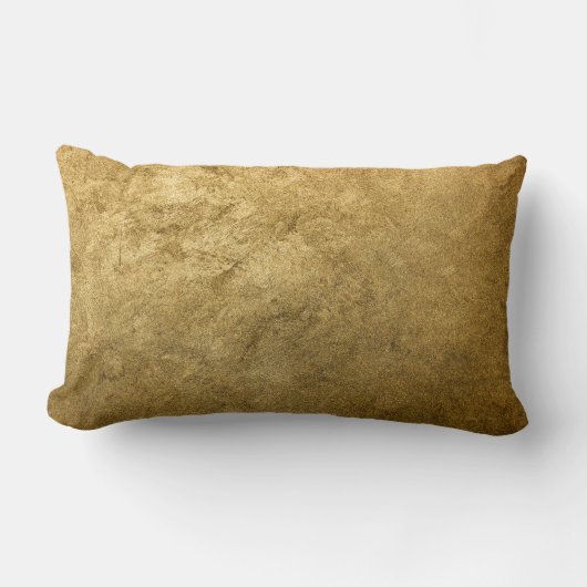 黄金のテクスチャ、ヴィンテージ金ゴールド、アンティーク ランバークッション (正面)