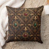 黄金のデザインのエメラルドとルビー華美ズ クッション (ブランケット)