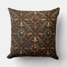 黄金のデザインのエメラルドとルビー華美ズ クッション