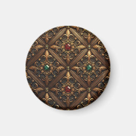 黄金のデザインのエメラルドとルビー華美ズ マグネット