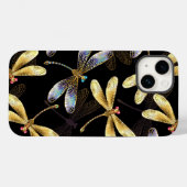 黄金のトンボのシームレスパターン Case-Mate iPhoneケース (裏面 (横))