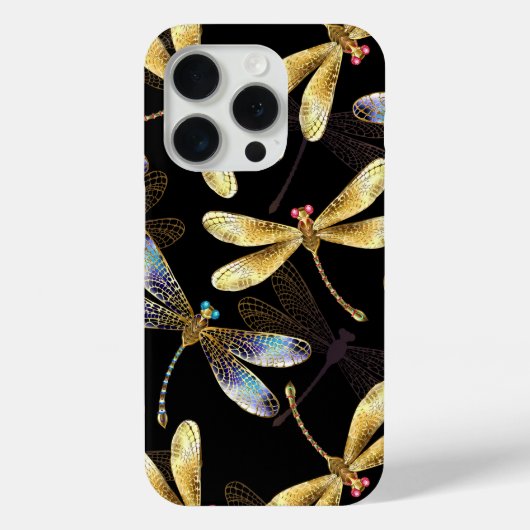 黄金のトンボのシームレスパターン Case-Mate iPhoneケース (裏面)