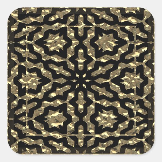 黄金のナゲットパターン スクエアシール (正面)