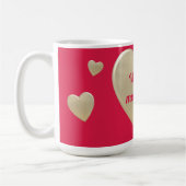 黄金のハートパーソナライズされた、 コーヒーマグカップ (左)