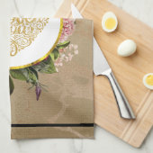 黄金のハートファンシーとフローラ キッチンタオル (四つ折り)