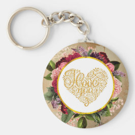 黄金のハートファンシーとフローラ キーホルダー