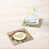 黄金のハートファンシーとフローラ スクエアペーパーコースター (インサイチュ)