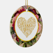 黄金のハートファンシーとフローラ セラミックオーナメント (右)