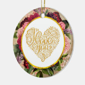 黄金のハートファンシーとフローラ セラミックオーナメント (左)