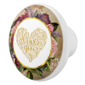 黄金のハートファンシーとフローラ セラミックノブ (右)