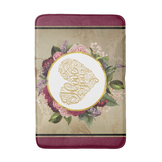 黄金のハートファンシーとフローラ バスマット (正面縦)