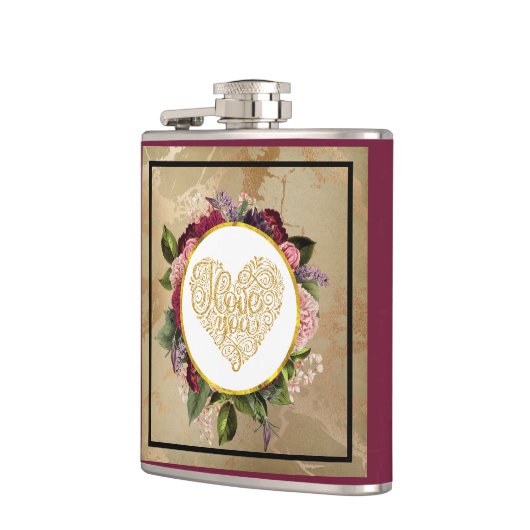 黄金のハートファンシーとフローラ フラスク (左)