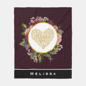 黄金のハートファンシーとフローラ フリースブランケット (正面)