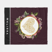 黄金のハートファンシーとフローラ フリースブランケット (正面(横))