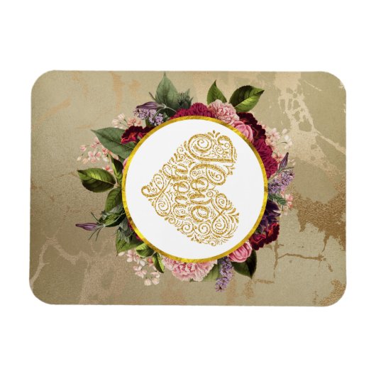 黄金のハートファンシーとフローラ マグネット (横)