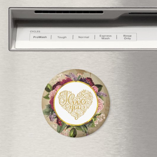 黄金のハートファンシーとフローラ マグネット (インサイチュ (食洗機))