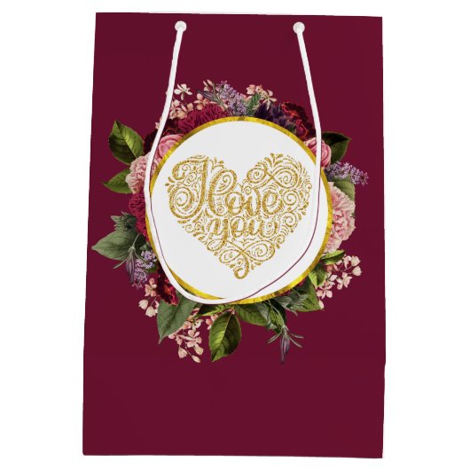 黄金のハートファンシーとフローラ ミディアムペーパーバッグ (裏面)