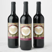 黄金のハートファンシーとフローラ ワインラベル (ボトル)