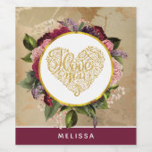 黄金のハートファンシーとフローラ ワインラベル (シングルラベル)