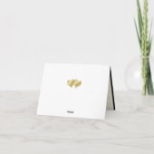 黄金のハート感謝してい、私の花の女の子であるために サンキューカード (裏面)