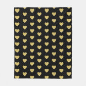 黄金のハート模様 フリースブランケット (正面)