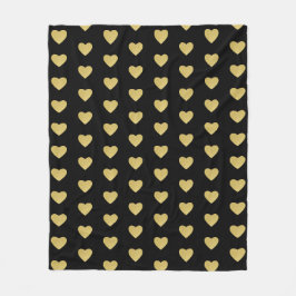 黄金のハート模様 フリースブランケット