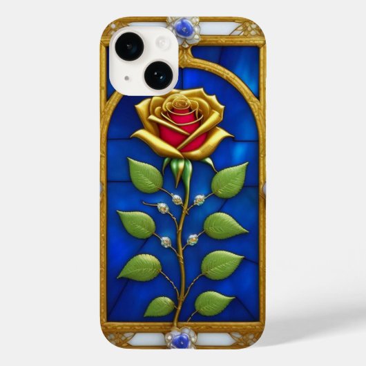 黄金のバラのステンドグラス窓 Case-Mate iPhoneケース (裏面)