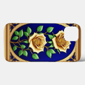 黄金のバラのステンドグラス窓 Case-Mate iPhoneケース (裏面 (横))